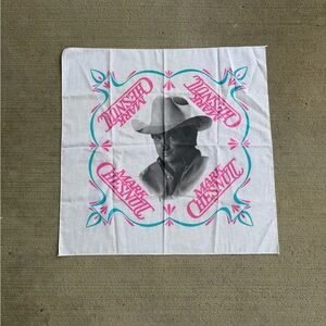 Vintage 90s Mark Chesnutt Bandana Scarf Handkerchief Country Music Concert